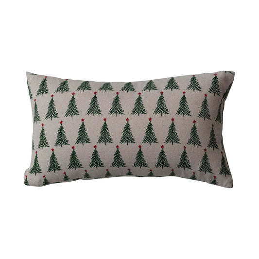 Lumbar Pillow w/Christmas Trees