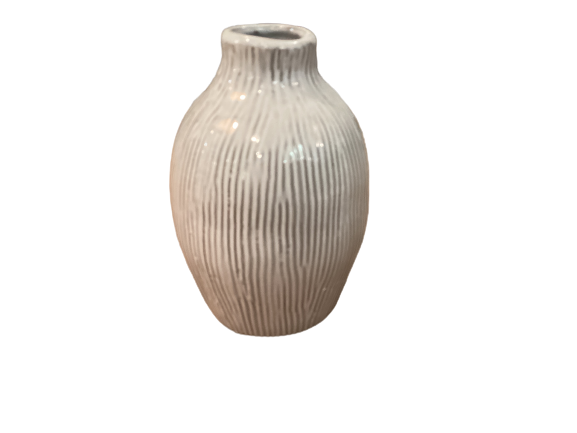 White Terra Cotta Vase 5.25"h