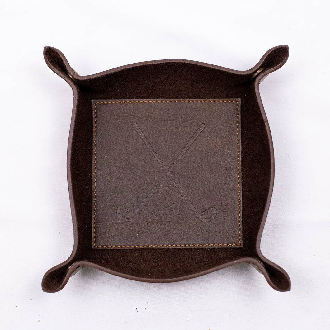 Golf Leather Embossed Valet Tray