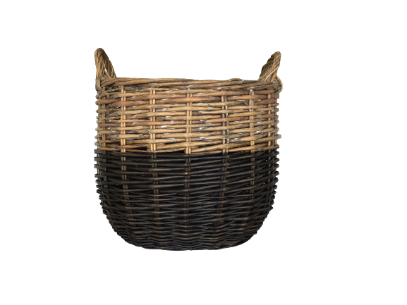 Banded Basket 14" Oval Black Bottom