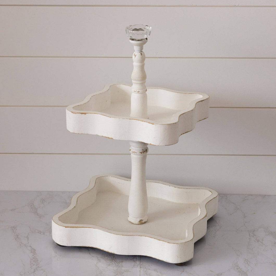Chippy White Tiered Tray (PC)