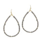 Grey Squared Crystal Teardrop 2" Earring