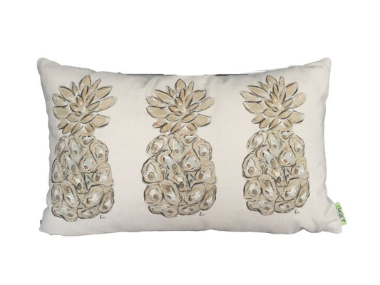 Pineapple Hand Painted Lumbar Pillow 19x10