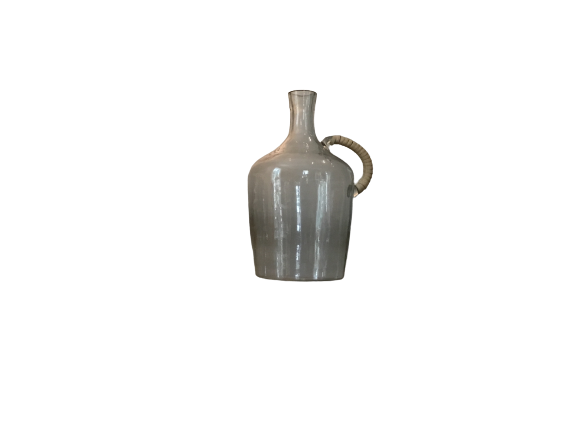 Glass Jug w/Wicker Handle 13"