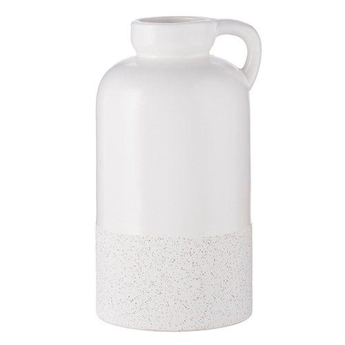 Stoneware Vase Cream Textured Bottom 10"