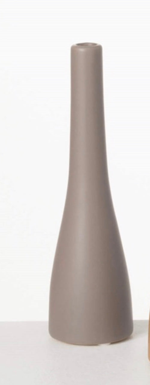 Long Neck Ceramic Vase 8.5" Assort Colors