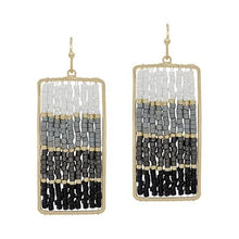 Load image into Gallery viewer, Seed Bead Rectangle 1.75&quot; Earring
