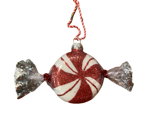 Wrapped Peppermint Ornament 5.5