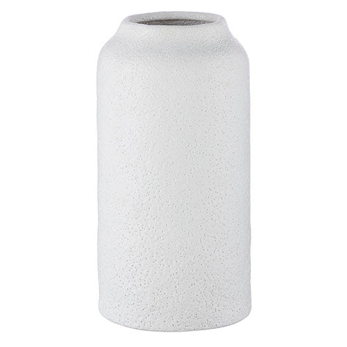 White Textured Vase 10”