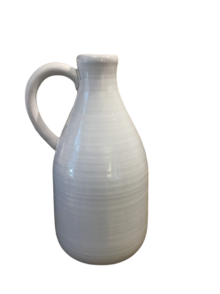 White Milk Jug Vase Ceramic