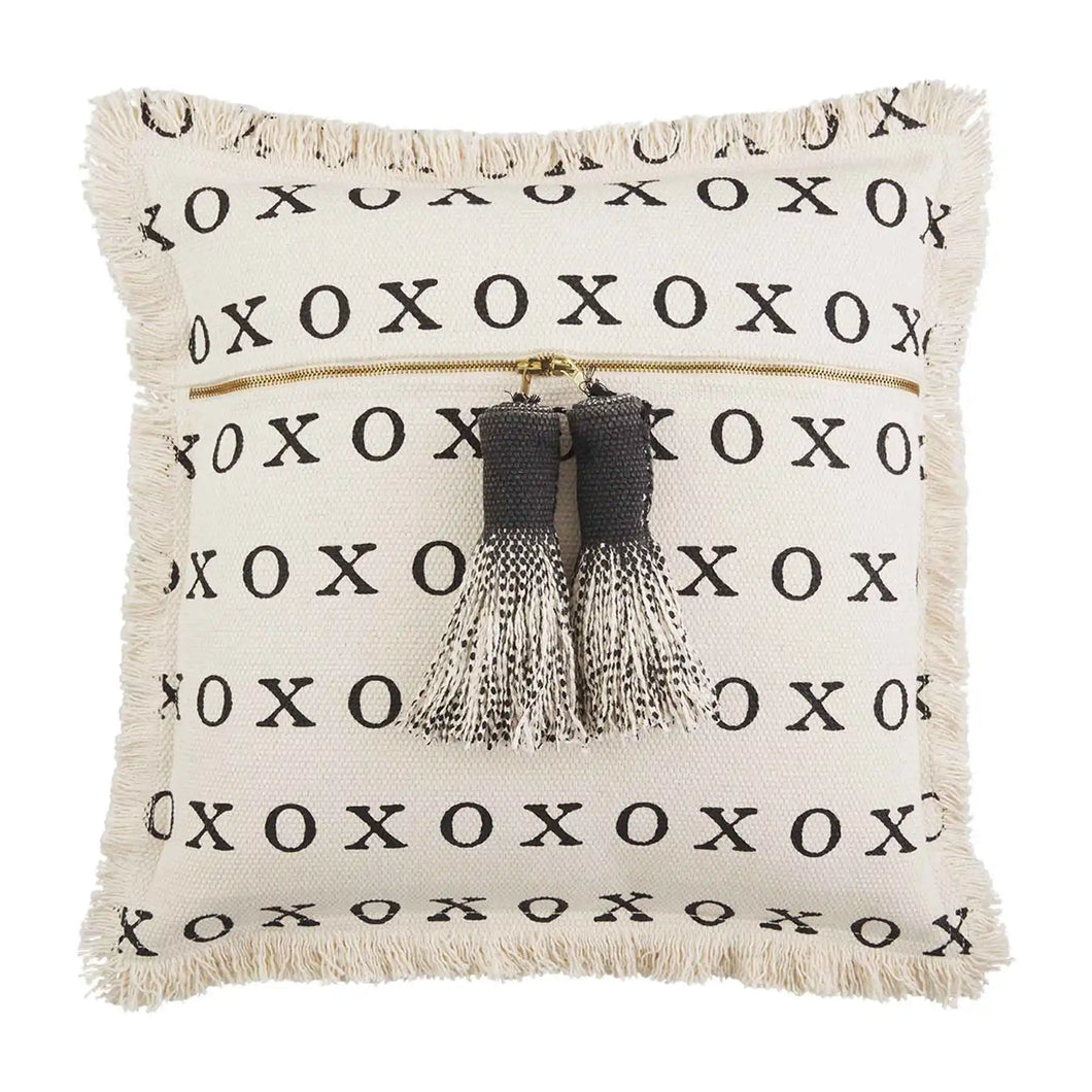 XOXO Dhurrie Tassel Pillow 19