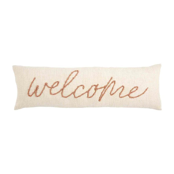 WELCOME Embroidered Lumbar Pillow
