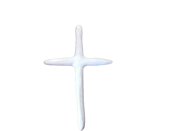 Ceramic White Cross 9.5" x 6.5"