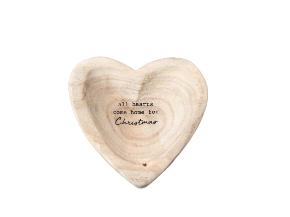 Hearts Come Home Wood Heart Dish