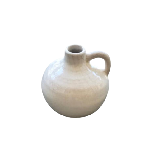 Round Ceramic Jug White 5.5" h