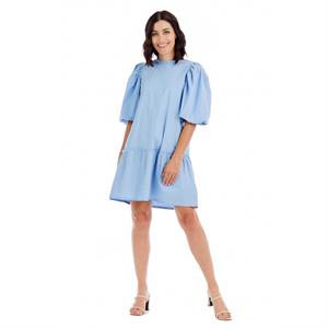Milan Flounce Dress Blueh