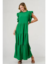 Load image into Gallery viewer, Kelly Green Tiered Maxi Dress
