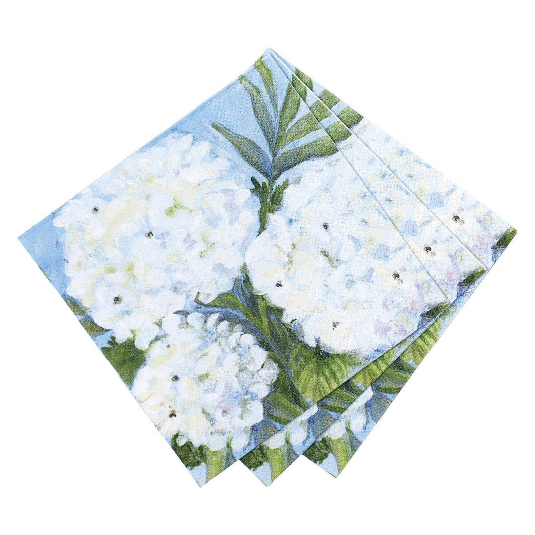 White Hydrangea Paper Napkins, Pack of 20