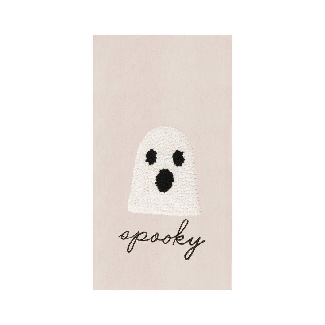 Halloween Spooky Ghost French Knot Kitchen Towel