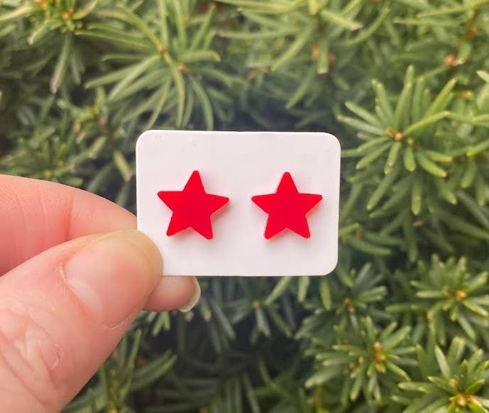 RedStar Acrylic Studs Independence Day Fourth of July
