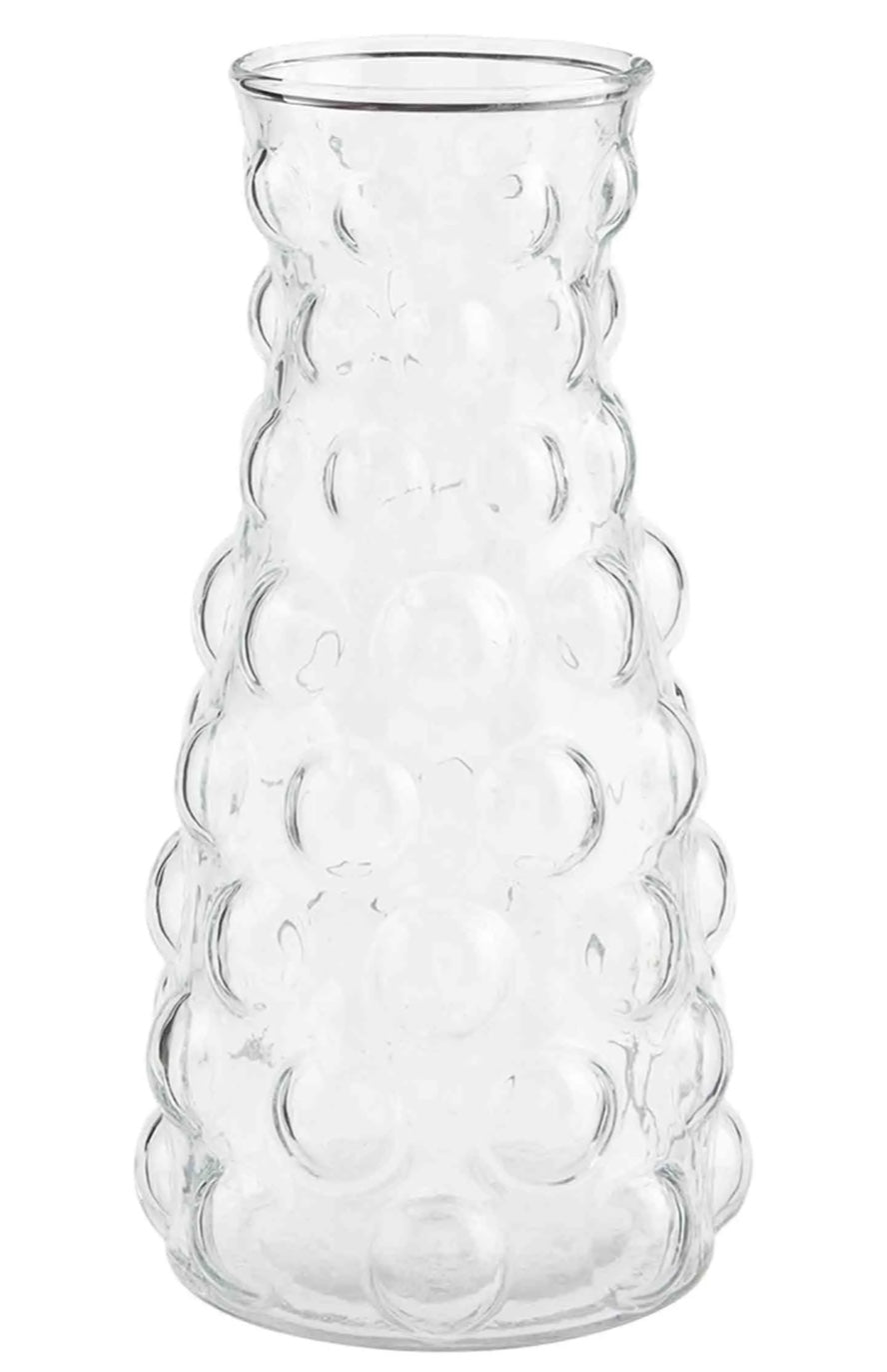 Clear Hobnail Vase 9"