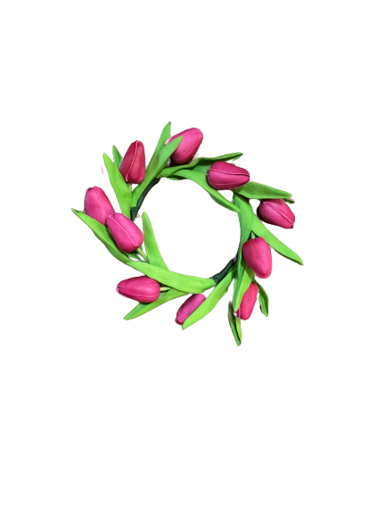 Fuchsia Tulip Candle Ring 8.5