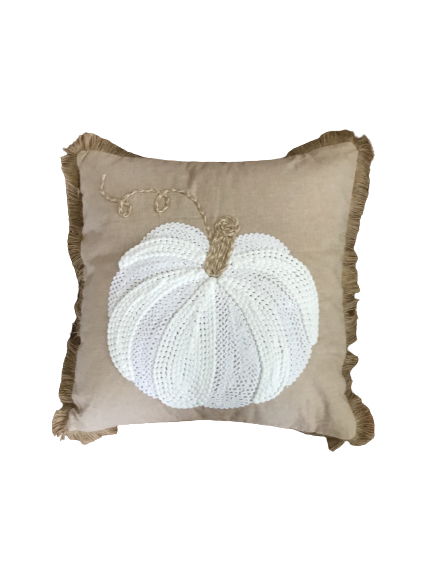 Pumpkin Pillow w/Fringe