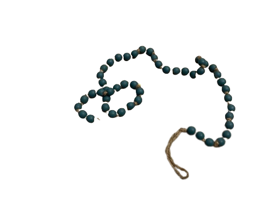 Teal Wood Beaded Garland 39