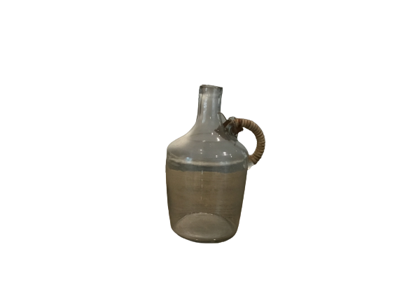 Glass Jug w/Wicker Handle 11"