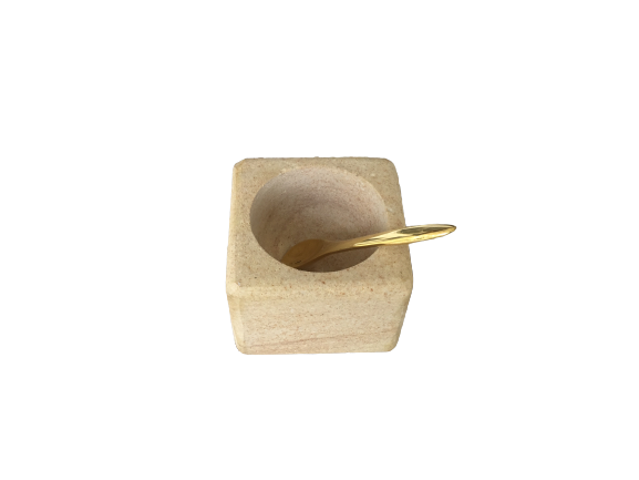Gold Marble Pinch Pot w/spoon