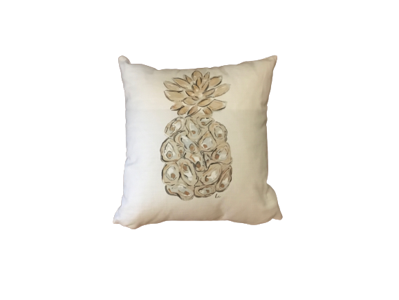Pineapple Hand Painted Pillow 16x16